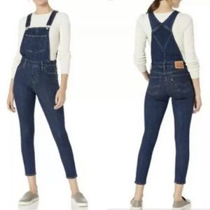Levi's Dark Wash Cropped Skinny Denim Overalls Size 30